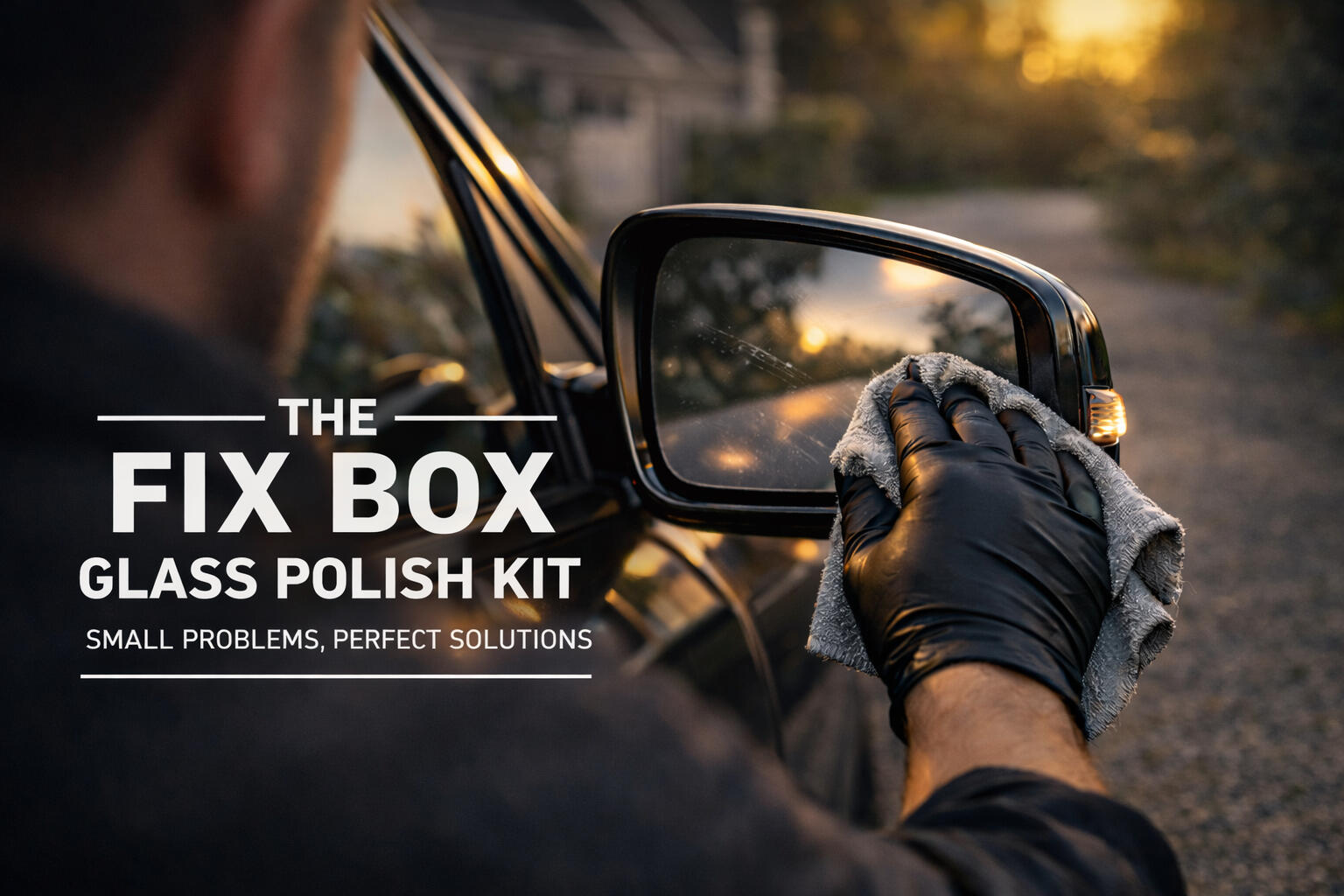 The Fix Box Professional Cerium Polish Glass Repair Kit. Using Cerium Oxide to remove scratches from a car wing mirror.