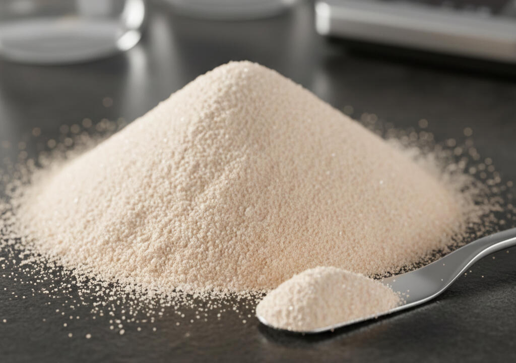 The image focuses on the main component in the kit, cerium oxide. This is the stage 1 polish that does the heavy lifting to remove the light scuffs and scratches on glass